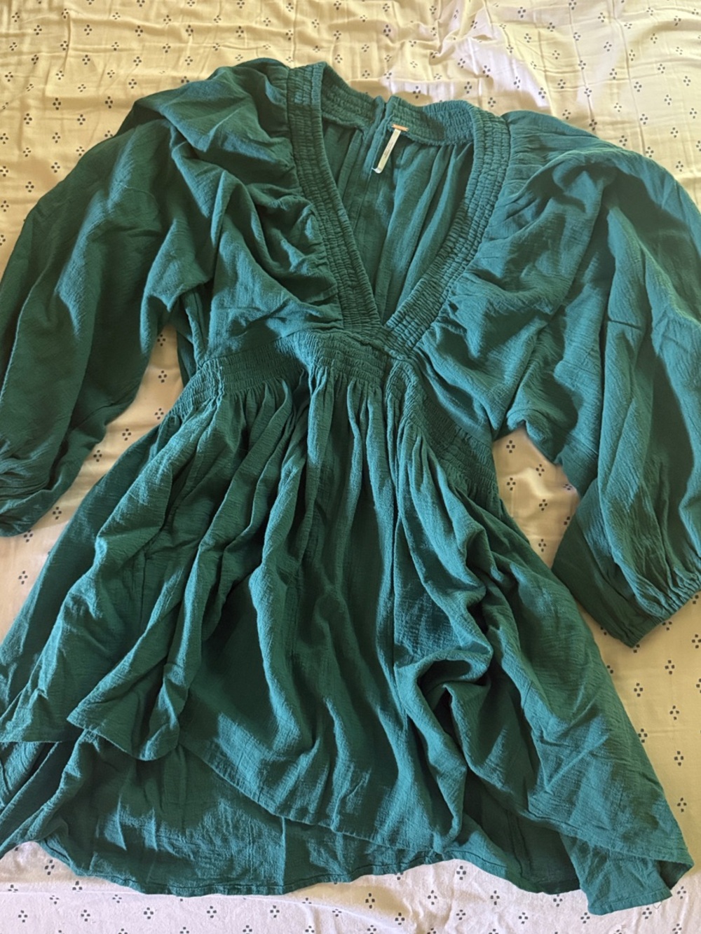 NWOT Free people for the moment mini dress North Sea color. Small size